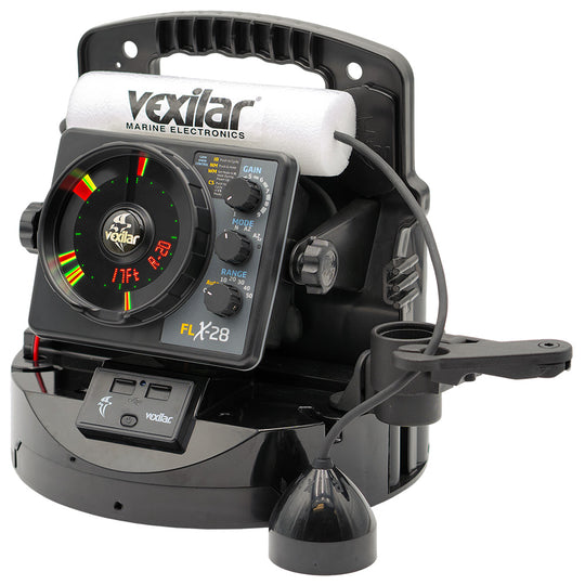 Vexilar FLX-28 Pro Pack Elite Fishing System w/Pro View Ice-Ducer  Vexilar Lithium Battery - Deckhand Marine Supply