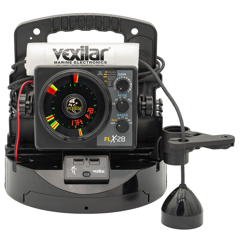 Vexilar FLX-28 Pro Pack Elite Fishing System w/Pro View Ice-Ducer  Vexilar Lithium Battery - Deckhand Marine Supply