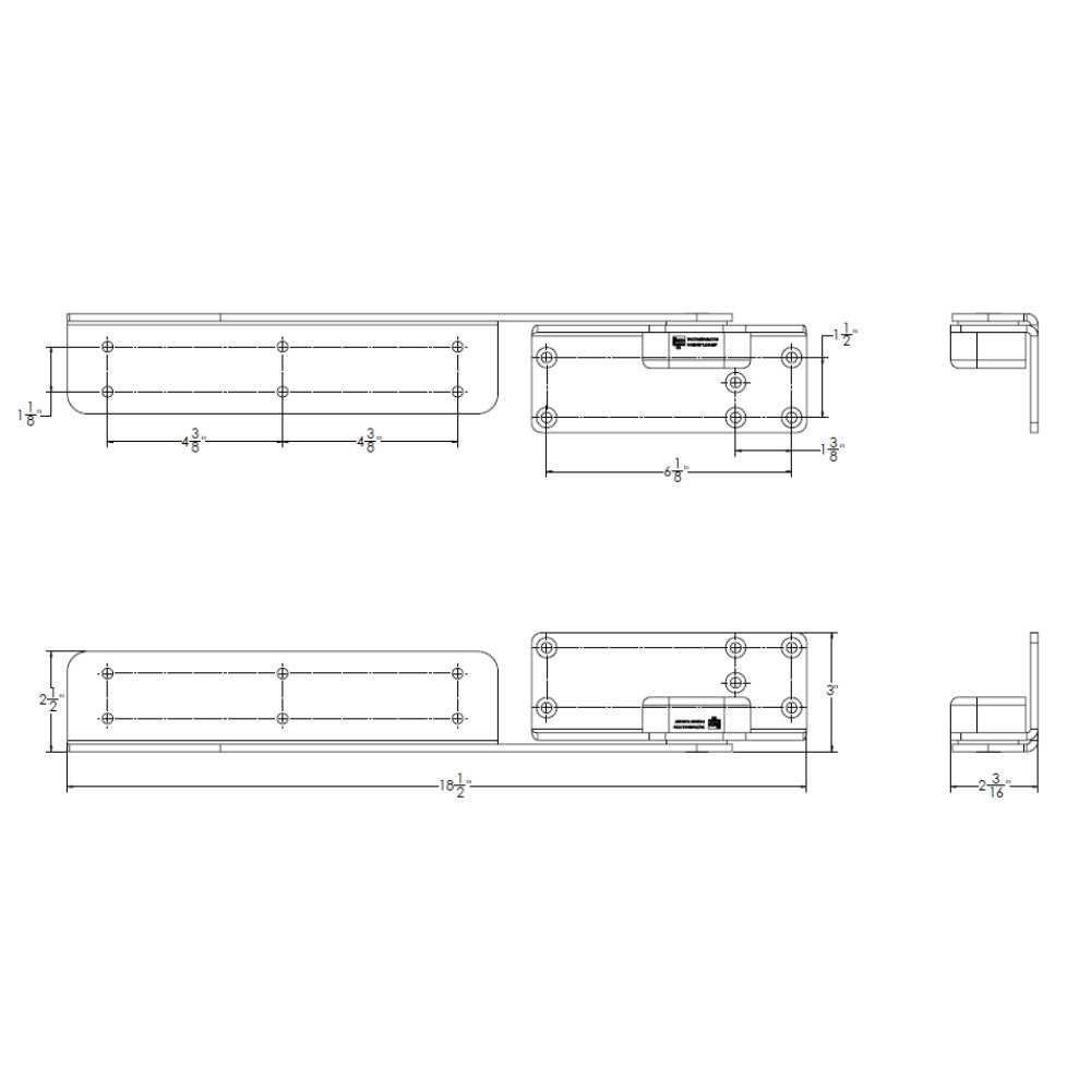 TACO Command Ratchet Hinge - 18-1/2" - 316 Stainless Steel Polished w/Hard Stop - Deckhand Marine Supply