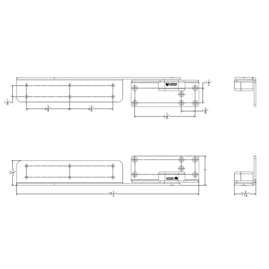 TACO Command Ratchet Hinge - 18-1/2" - 316 Stainless Steel Polished w/Hard Stop - Deckhand Marine Supply