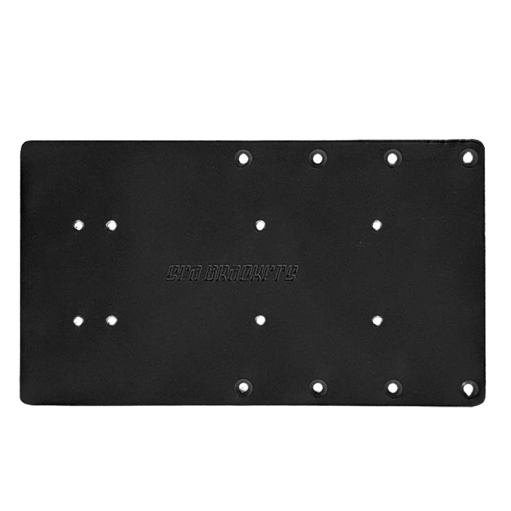 Sea Brackets 14" Straight Trolling Motor Plate - Black - Deckhand Marine Supply