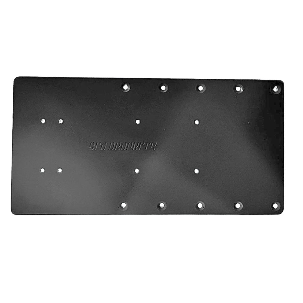 Sea Brackets 16" Straight Trolling Motor Plate - Black - Deckhand Marine Supply