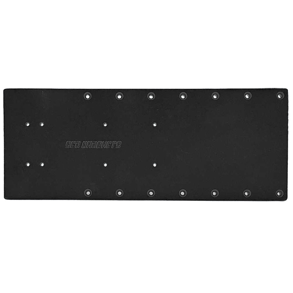 Sea Brackets 20" Straight Trolling Motor Plate - Black - Deckhand Marine Supply