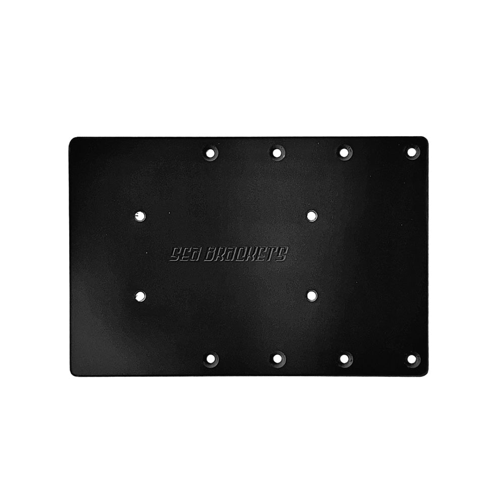 Sea Brackets 12" Straight Trolling Motor Plate f/Garmin Force Kraken - Black - Deckhand Marine Supply