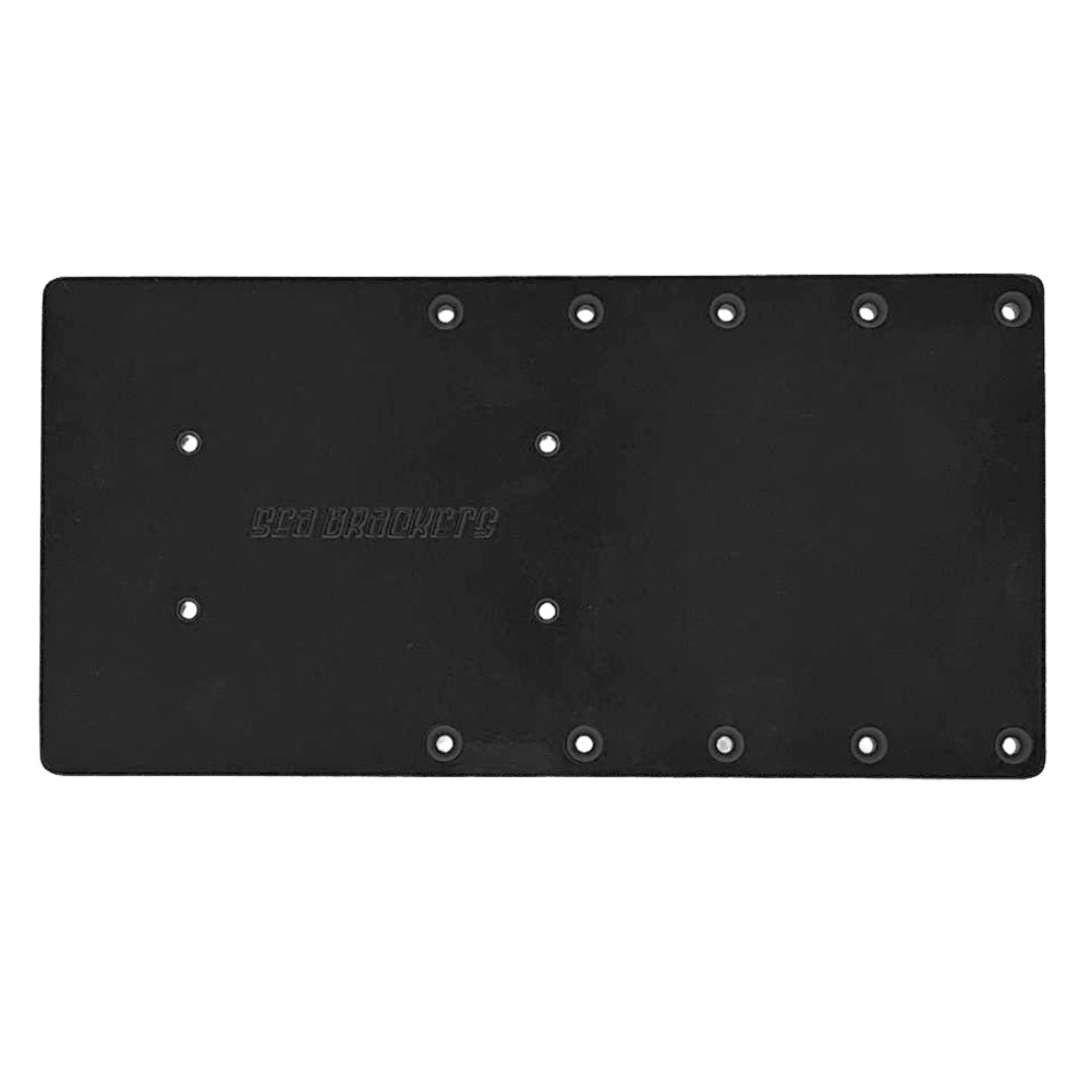 Sea Brackets 16" Straight Trolling Motor Plate f/Garmin Kraken - Black - Deckhand Marine Supply