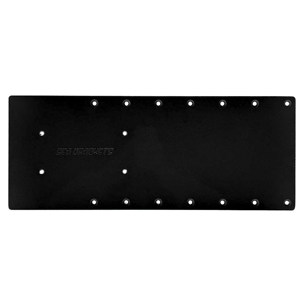 Sea Brackets 20" Straight Trolling Motor Plate f/Garmin Kraken - Black - Deckhand Marine Supply