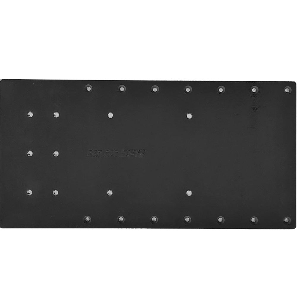 Sea Brackets 20" Straight Trolling Motor Plate f/Minn Kota Quest - Black - Deckhand Marine Supply