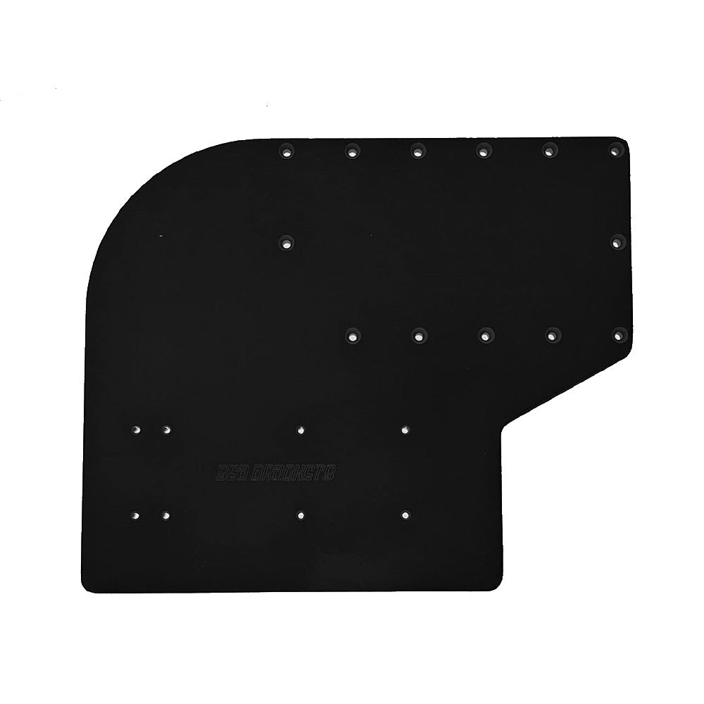 Sea Brackets Large Offset Trolling Motor Plate - Black - Deckhand Marine Supply
