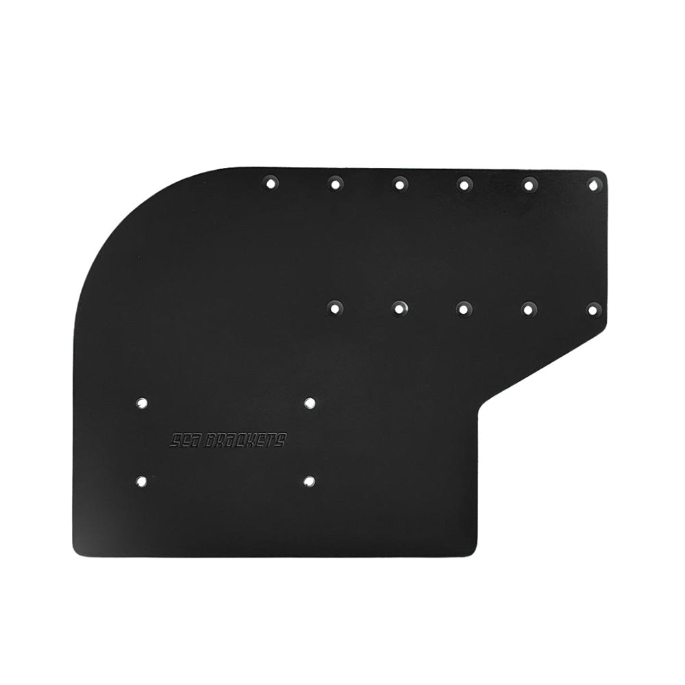 Sea Brackets Small Offset Trolling Motor Plate f/Garmin Kraken - Black - Deckhand Marine Supply