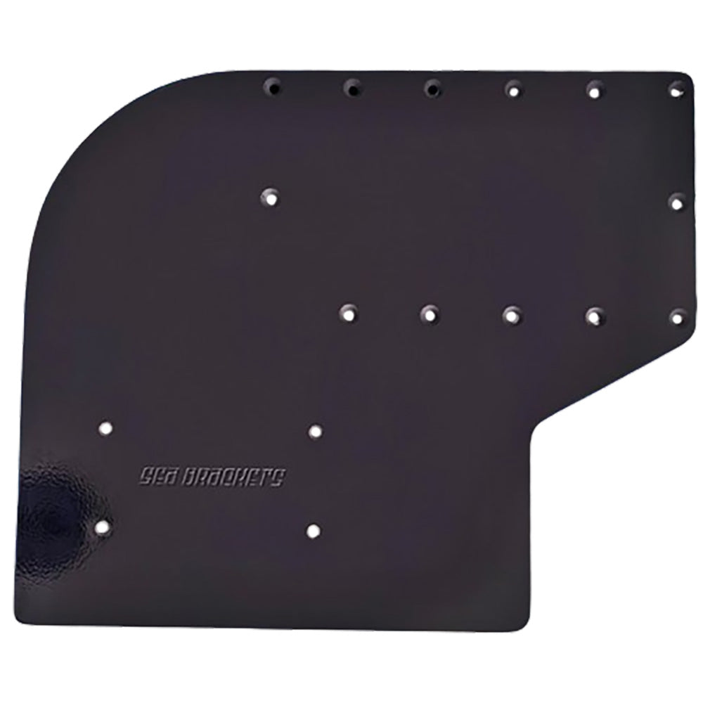 Sea Brackets Large Offset Trolling Motor Plate f/Garmin Kraken - Black - Deckhand Marine Supply