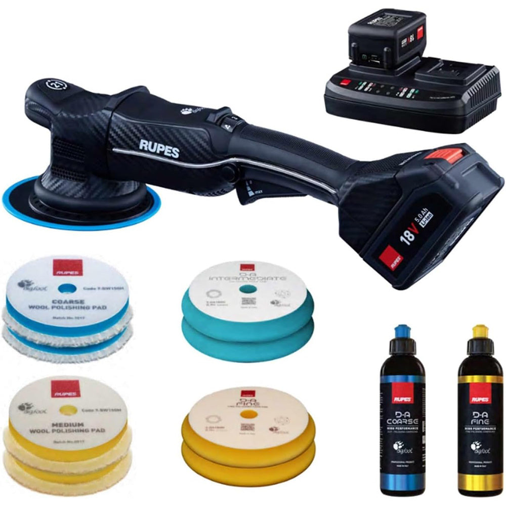 RUPES Random Orbital Polisher Bigfoot HLR21 iBrid Basic Kit - Deckhand Marine Supply