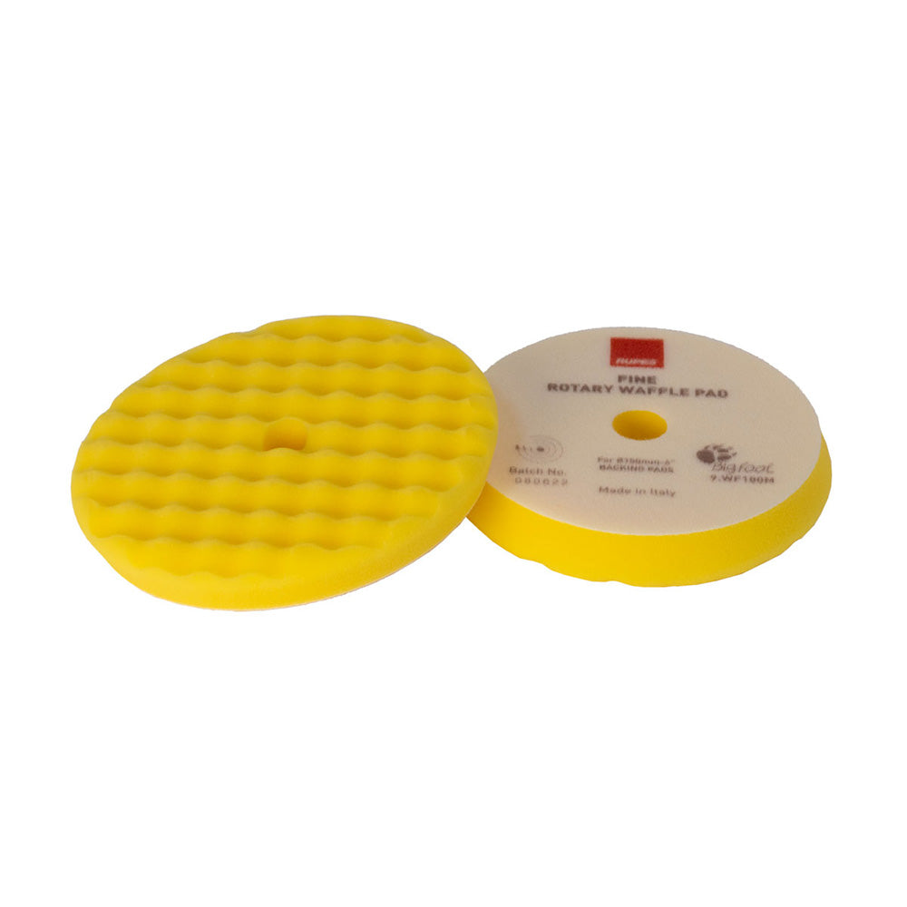 RUPES Velcro Waffle Fine Polishing Pad f/Rotary Polishers 180mm - Yellow - Deckhand Marine Supply
