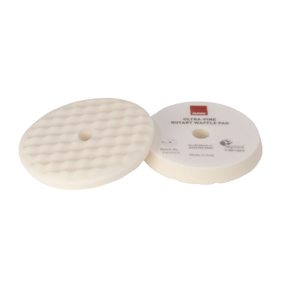 RUPES Velcro Waffle Ultra-Fine Polishing Foam Pad f/Rotary Polishers 200mm - White - Deckhand Marine Supply