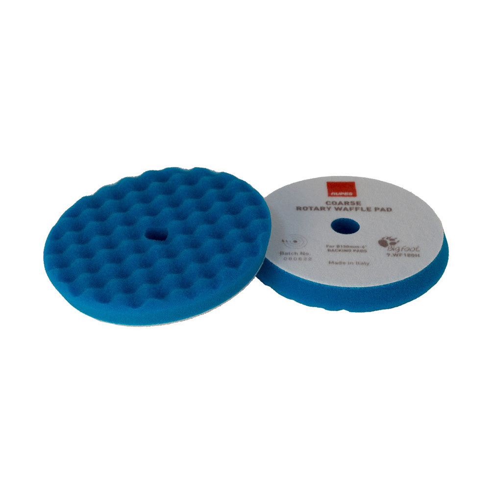 RUPES Velcro Waffle Coarse Polishing Foam Pad f/Rotary Polishers 90mm - Blue - Deckhand Marine Supply