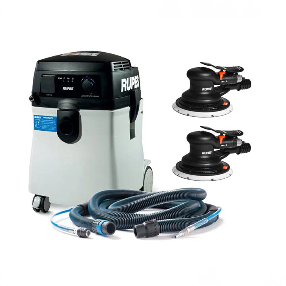 RUPES S245 Portable Vacuum Long Hose Kit w/(1) RH356A  (1) RH359A Skorpio Sander - Deckhand Marine Supply