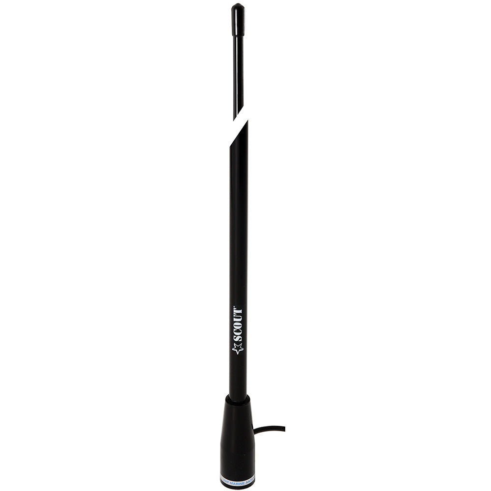 Scout 5' Black VHF Antenna 3dB Nylon Ferrule w/5M RG-58 Coax KS-22 - Deckhand Marine Supply