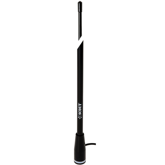 Scout 5' Black VHF Antenna 3dB Nylon Ferrule w/5M RG-58 Coax KS-22 - Deckhand Marine Supply