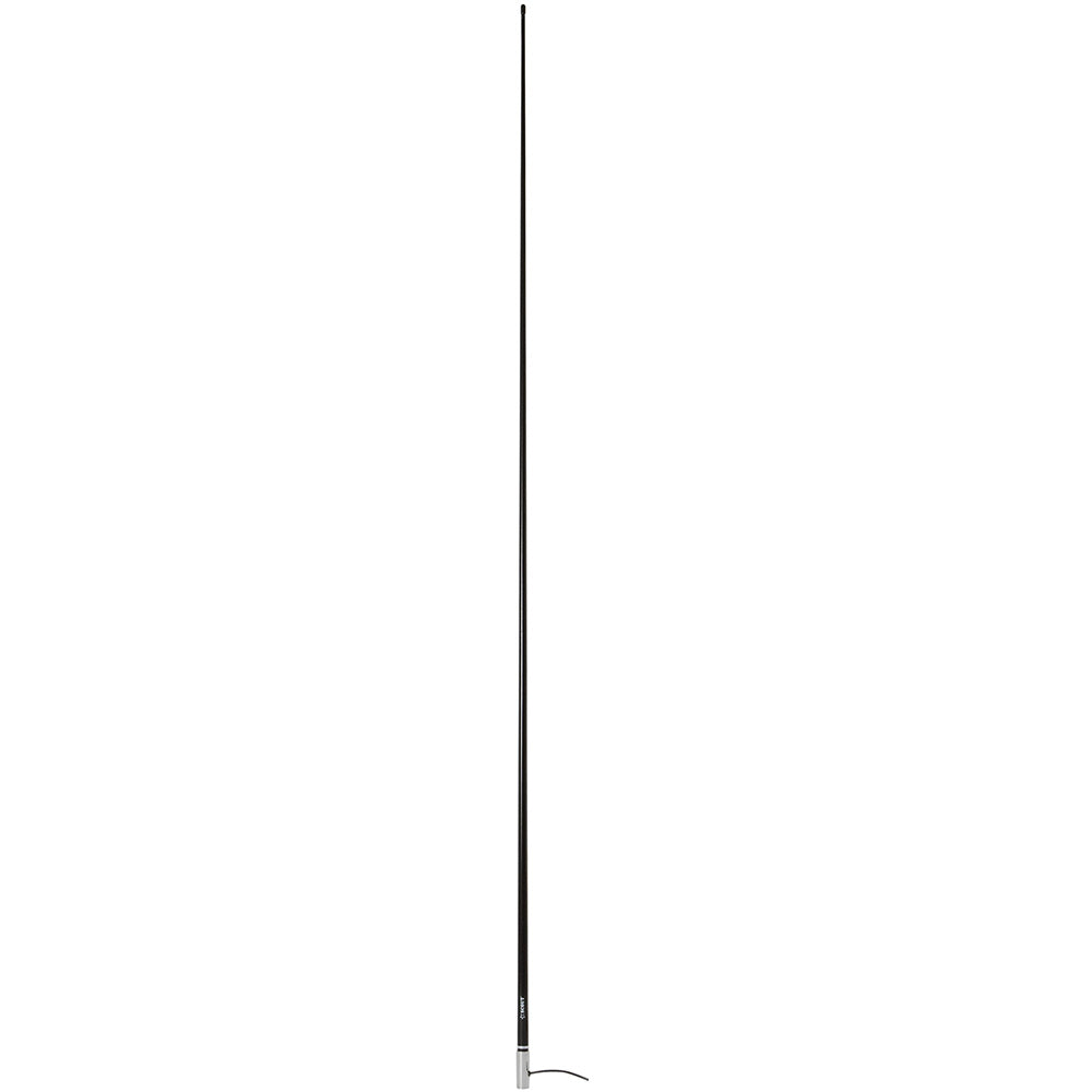 Scout 8' Black VHF Antenna 6dB Stainless Steel Ferrule w/5M RG-58 Coax Includes PL-259 KS-42 - Deckhand Marine Supply