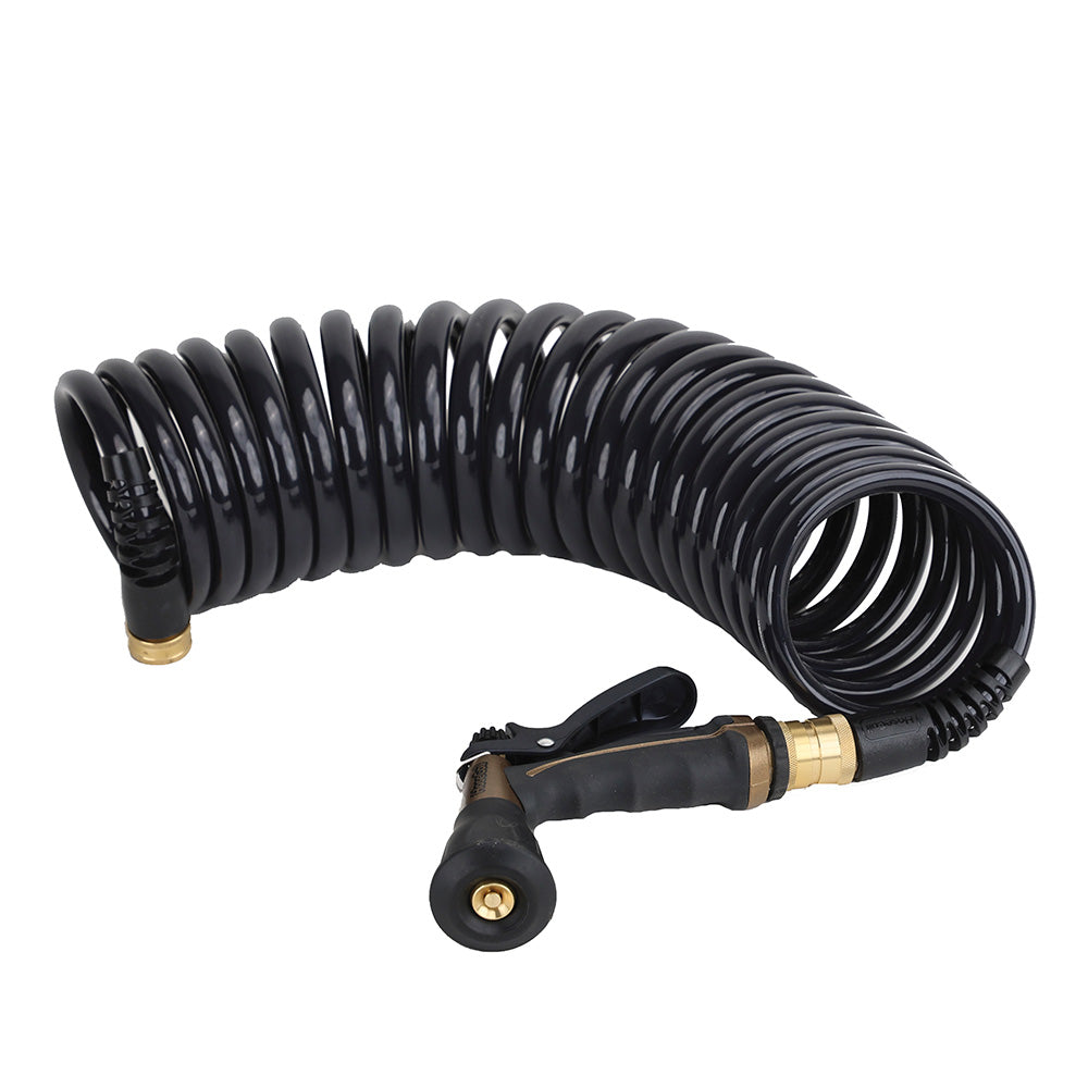 HoseCoil Commercial Pilot PRO 20' Hose Kit w/Boat Bumper Metal Body Nozzle - Deckhand Marine Supply