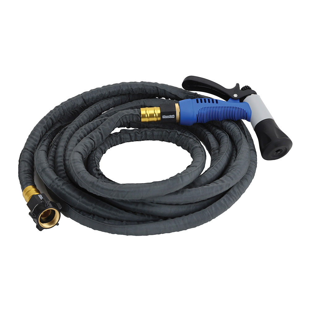 HoseCoil 20' Stainless Steel PRO Hose Kit w/Boat Bumper Plastic Body Nozzle - Deckhand Marine Supply