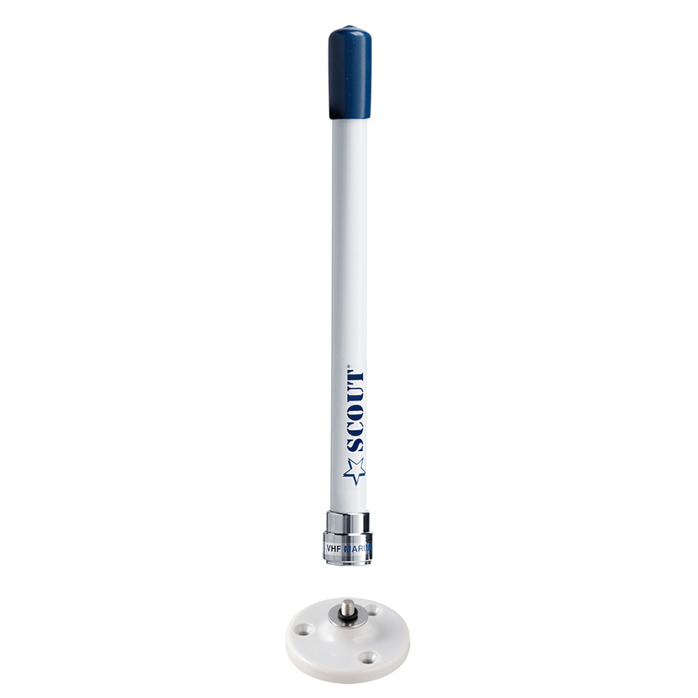 Scout 9" Stubby White VHF Antenna w/Quick Mount Includes 5M RG-58, Mount  Integrated Connector KS-10 - Deckhand Marine Supply
