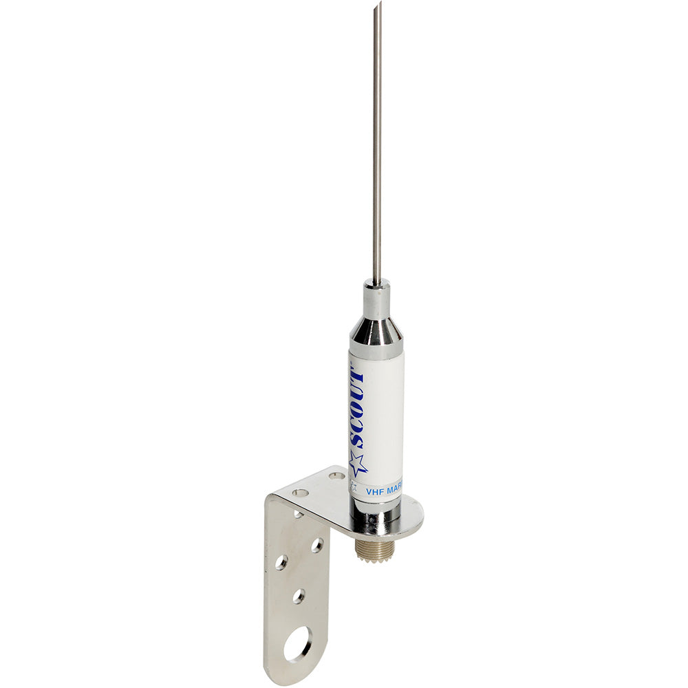 Scout 3' Stainless VHF Whip 3dB w/Bracket f/Sailboats - No Cable - Deckhand Marine Supply