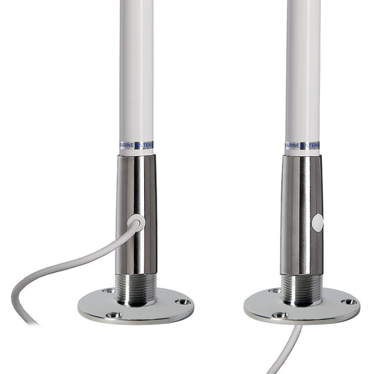 Scout 4' White VHF Antenna 3dB Stainless Steel Ferule w/5M RG-58 Includes PL-259