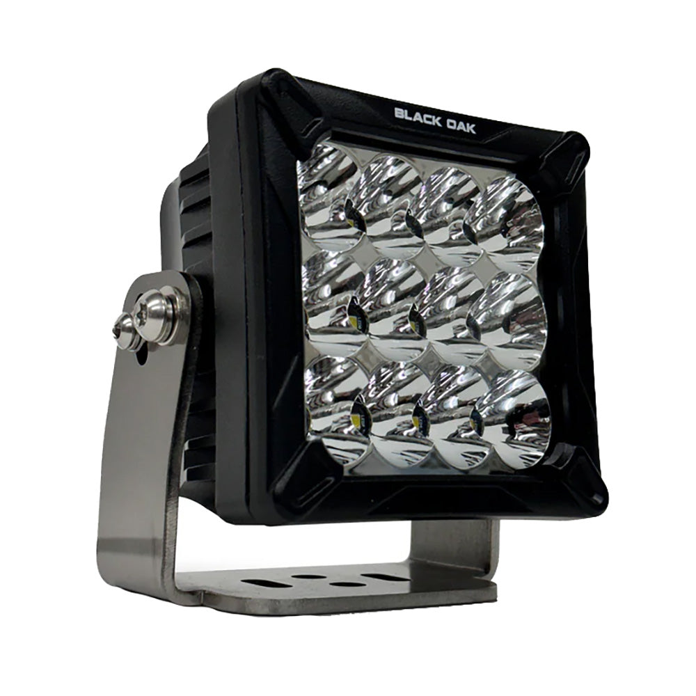 Black Oak 4" LED Pod Light - Black Housing - Bracket Mount - 120W - Combo Beam - Deckhand Marine Supply