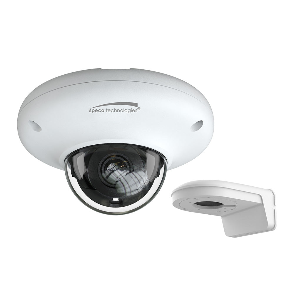 Speco 4MP H.265 Mini Dome AI IP IR Camera w/Wall Bracket - 2.8mm Lens - White - Deckhand Marine Supply