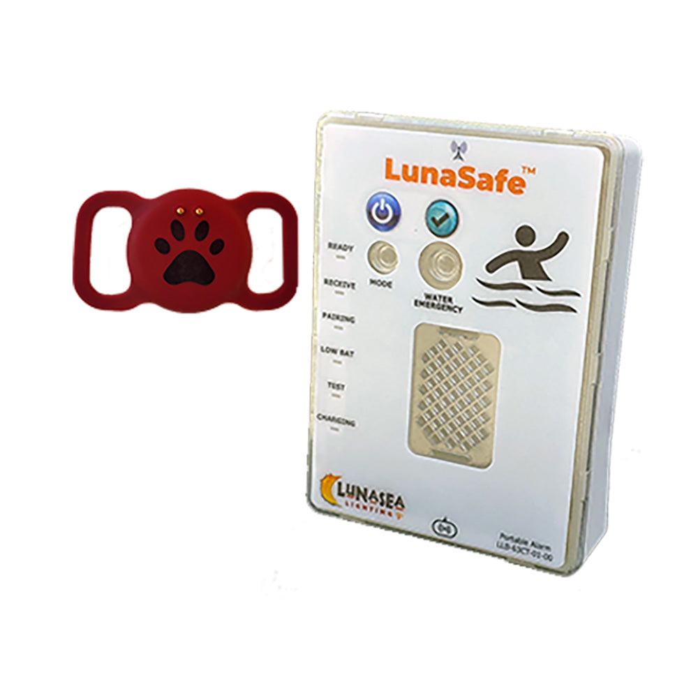 Lunasea Water Activated Pet Safety RF Transmitter w/Rechargeable Alarm Receiver - Red - Deckhand Marine Supply