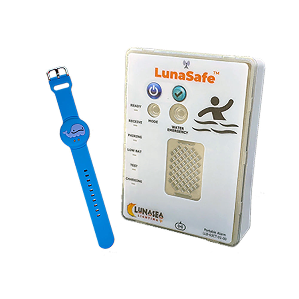 Lunasea Water Activated RF Transmitter w/Rechargeable Alarm Receiver - Blue - Deckhand Marine Supply