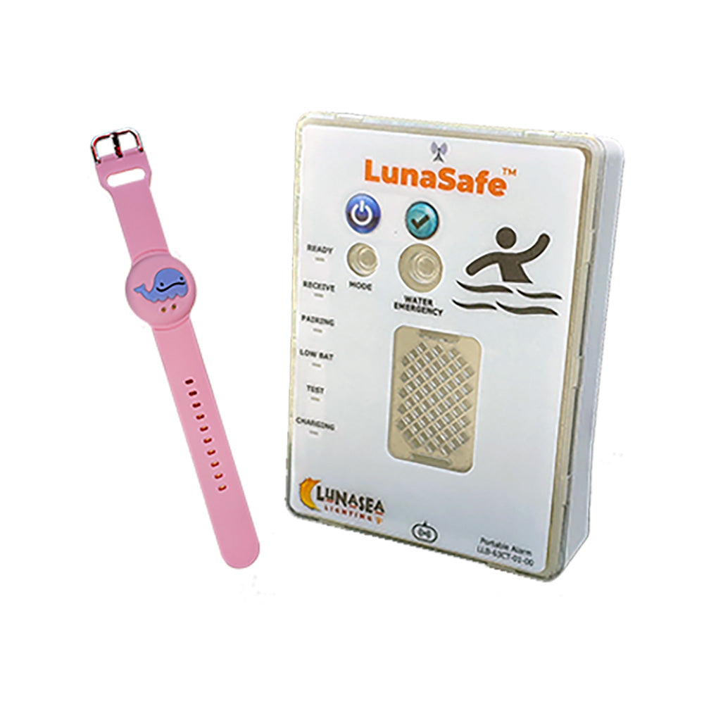 Lunasea Water Activated RF Transmitter w/Rechargeable Alarm Receiver - Pink - Deckhand Marine Supply