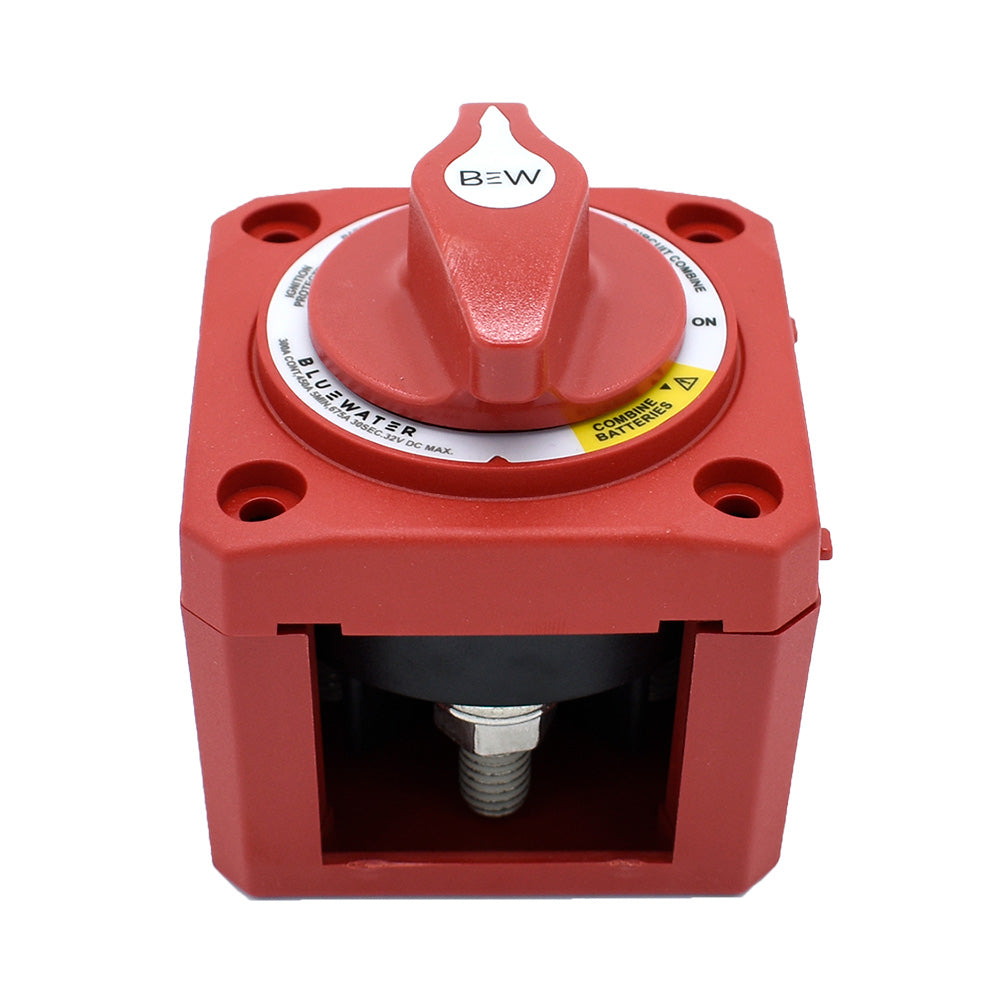 Bluewater Off/On Combine Battery Switch w/o Base - Surface Mount - Red - Deckhand Marine Supply