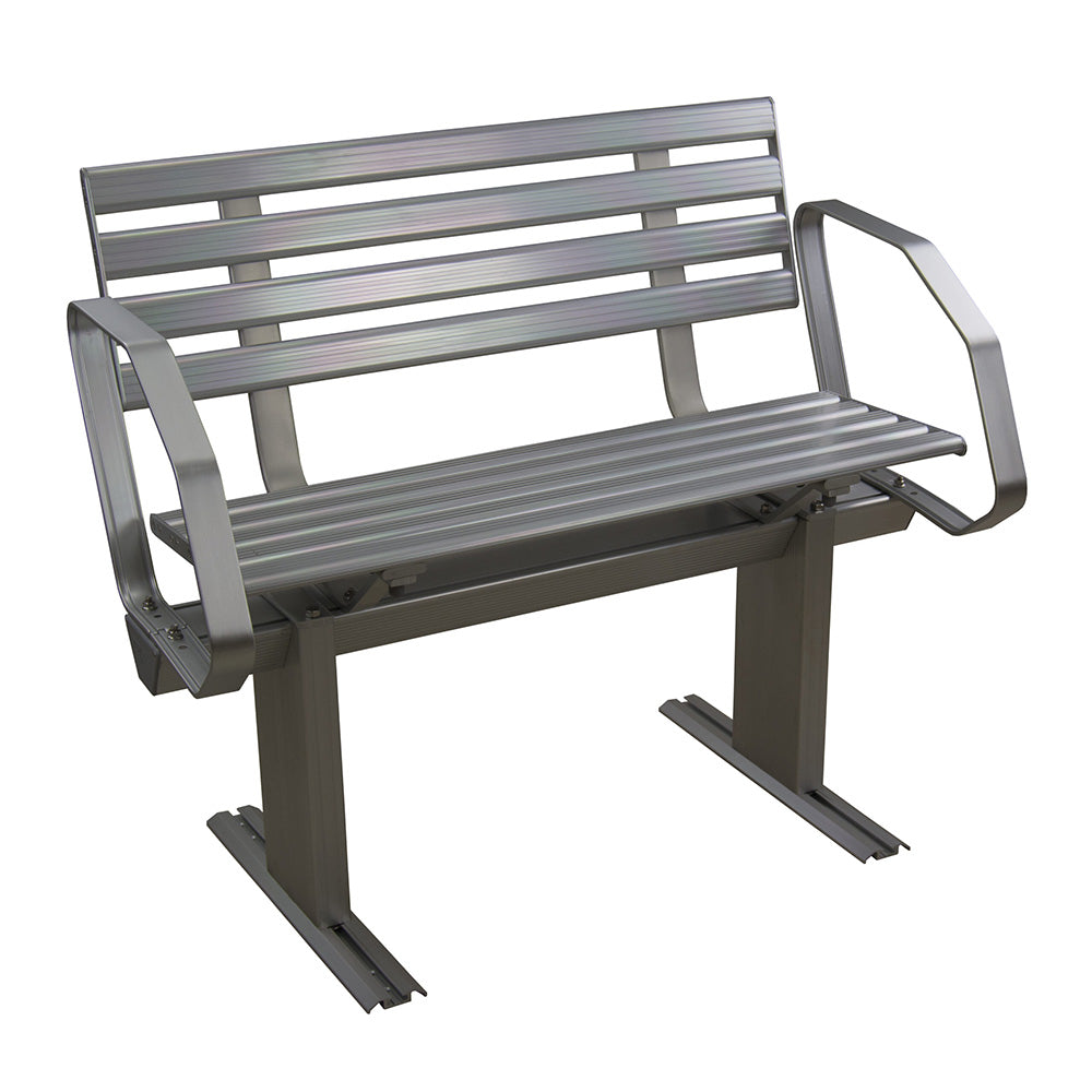 Springfield Aluminum Dock Bench w/Arms - Deckhand Marine Supply