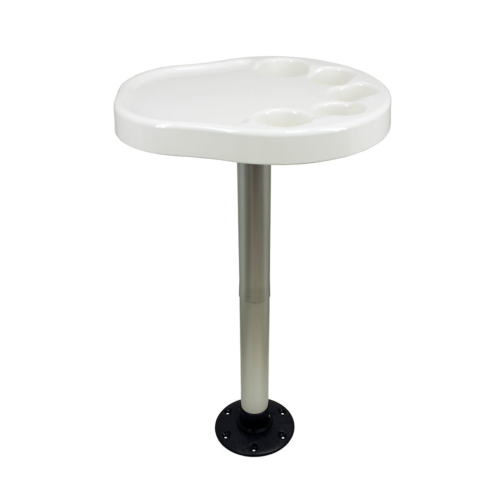 Springfield Party Platter Thread-Lock Surface Mount Table Package - White - Deckhand Marine Supply