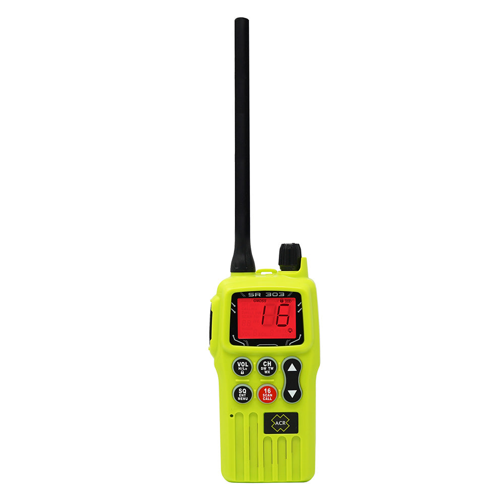 ACR SR303 Survival Radio VHF Multi-Channel GMDSS/FCC/MED w/Replaceable Lithium Ion Battery - Deckhand Marine Supply