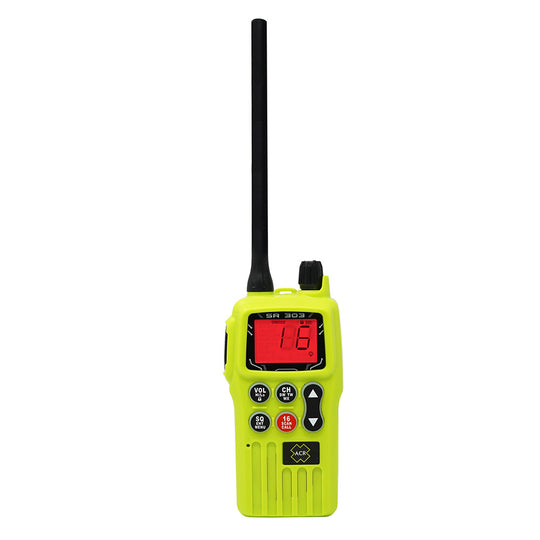 ACR SR303 Survival Radio VHF Multi-Channel GMDSS/FCC/MED w/Replaceable Lithium Ion Battery - Deckhand Marine Supply
