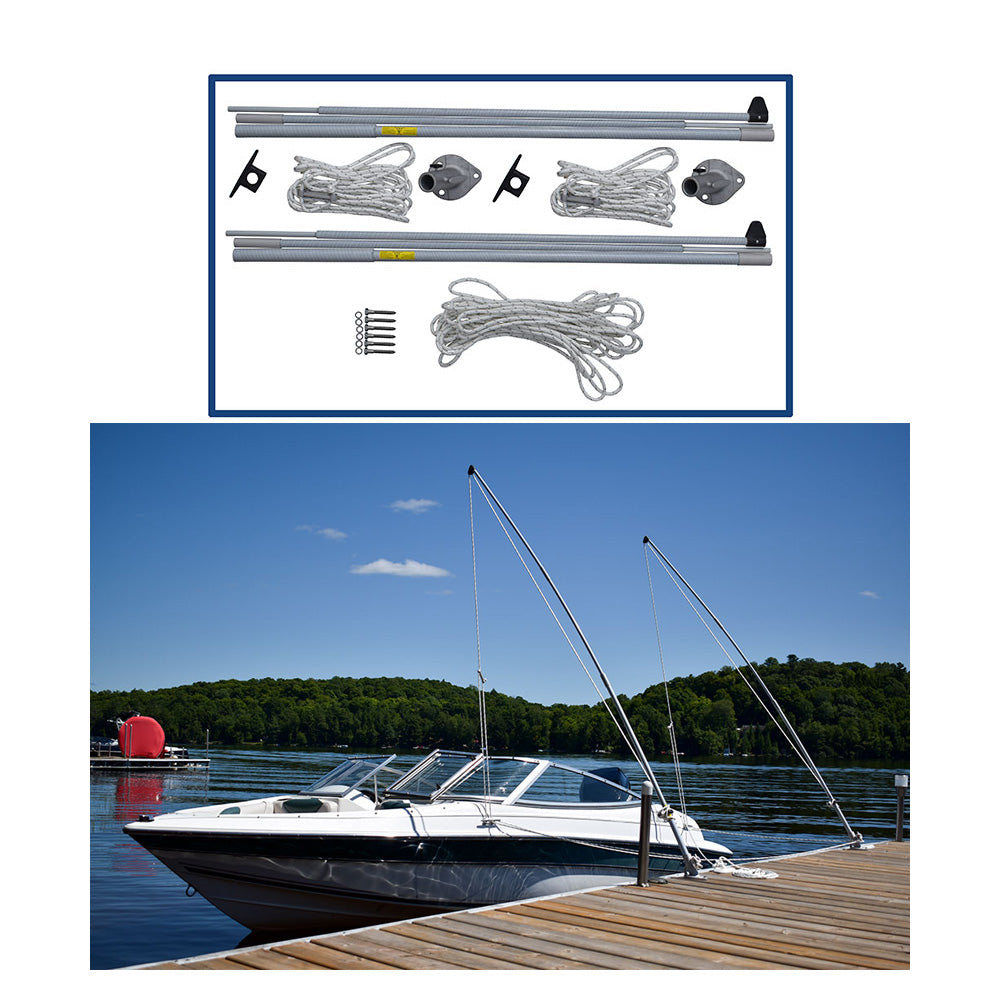 Dock Edge Supreme EZ-Stow Mooring Whips - 10' - 4,000lbs - Up to 21' - Deckhand Marine Supply