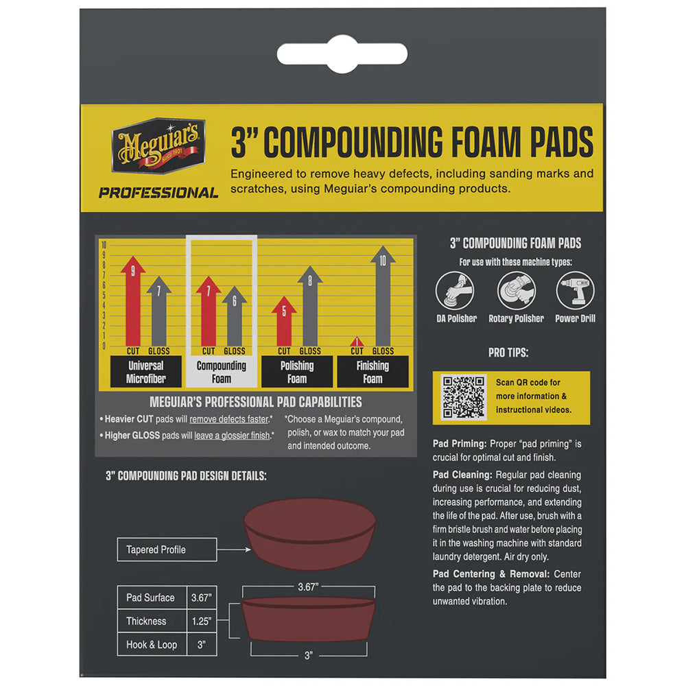 Meguiar's Professional 3" Compound Foam Pads *3-Pack - Deckhand Marine Supply
