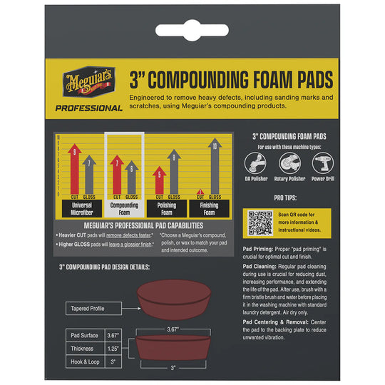 Meguiar's Professional 3" Compound Foam Pads *3-Pack - Deckhand Marine Supply