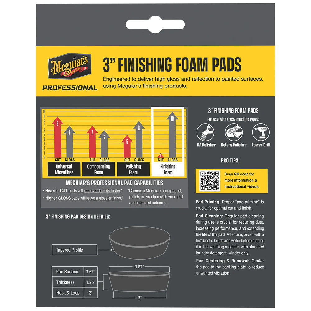 Meguiar's Professional 3" Finishing Foam Pads *3-Pack - Deckhand Marine Supply