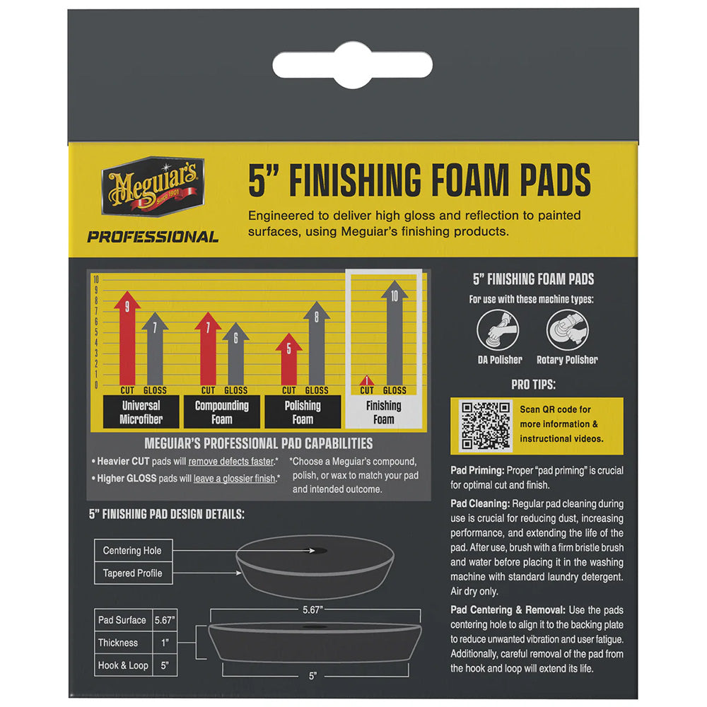 Meguiar's Professional 5" Finishing Foam Pads *2-Pack - Deckhand Marine Supply