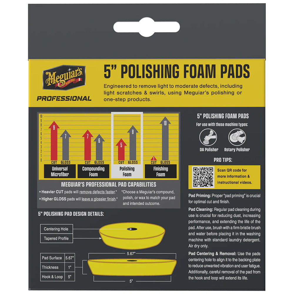 Meguiar's Professional 5" Polishing Foam Pads *2-Pack - Deckhand Marine Supply