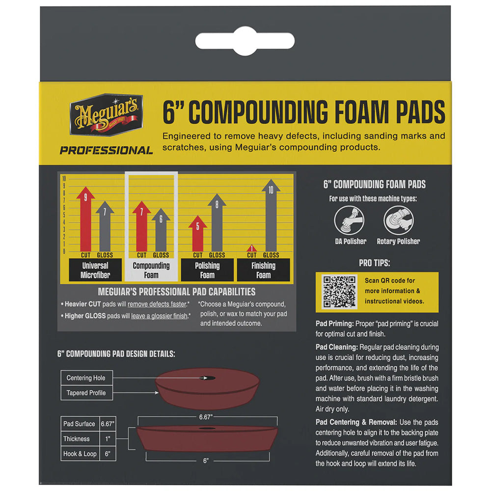 Meguiar's Professional 6" Compounding Foam Pads *2-Pack - Deckhand Marine Supply