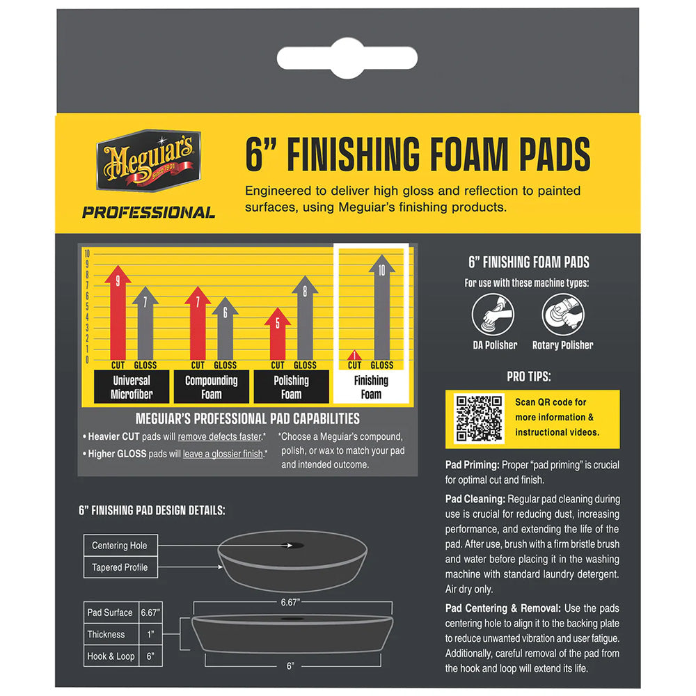 Meguiar's Professional 6" Foam Finishing Pads *2-Pack - Deckhand Marine Supply