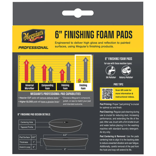 Meguiar's Professional 6" Foam Finishing Pads *2-Pack - Deckhand Marine Supply