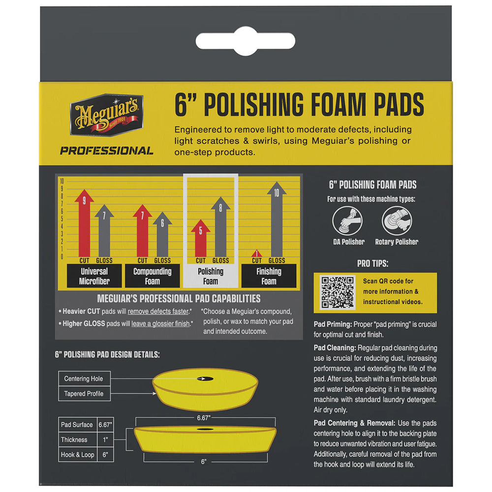 Meguiar's Professional 6" Polishing Foam Pads *2-Pack - Deckhand Marine Supply
