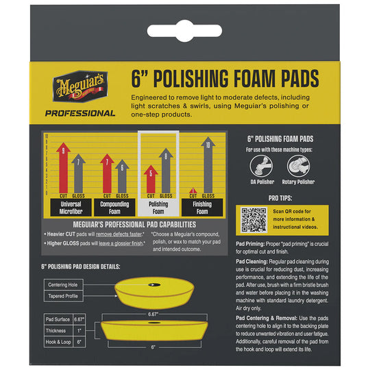Meguiar's Professional 6" Polishing Foam Pads *2-Pack - Deckhand Marine Supply
