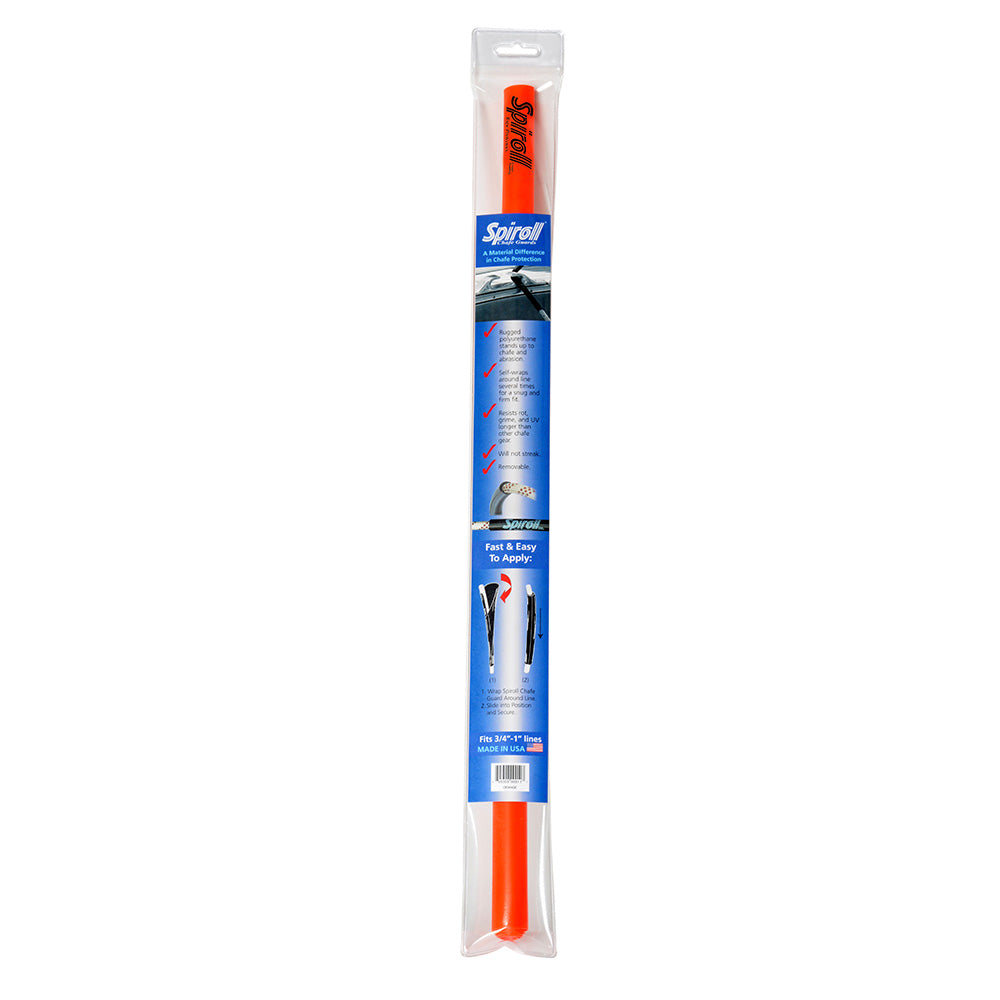 Spiroll Chafe Guard Orange for Lines up to 3/4"-1" Diameter - Deckhand Marine Supply