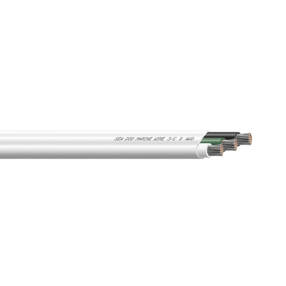 Sea-Dog 8/3 AWG Flat Triplex Wire - White/Green/Black - 25' - Deckhand Marine Supply